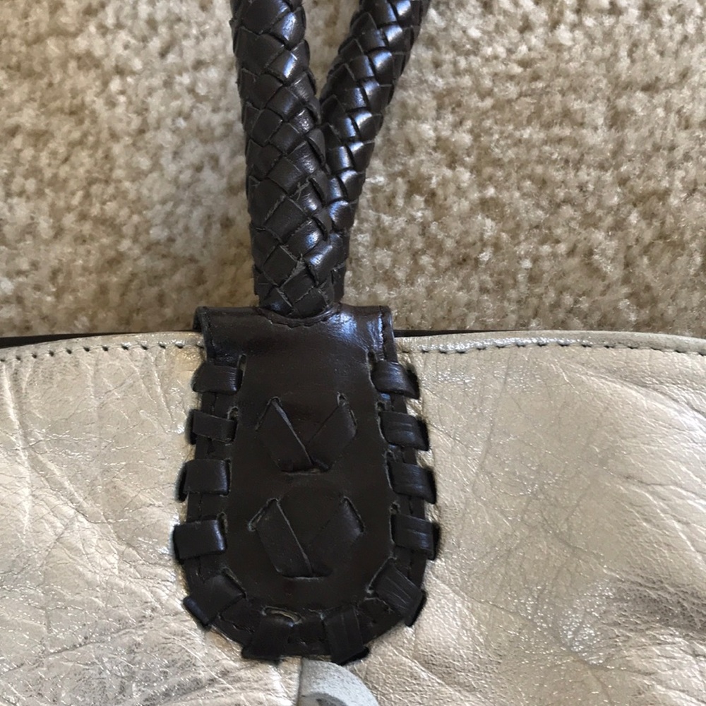 Chi by Falchi fringe metallic leather bag EUC - Picture 4 of 8